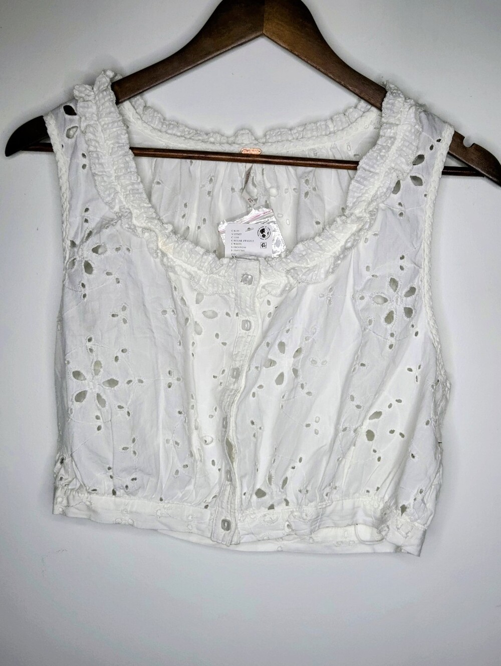 NWT Free People Madelyn Cotton Maxi Skirt Set White Sugar Swizzle Boho Eyelet M - Picture 8 of 11